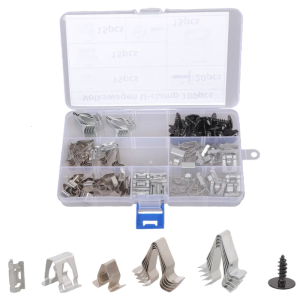 100Pcs Car Door Strips Lining Metal Fastener Clips Spring Trim Clip Car Retainer Rivet Fastener Car Replacement Parts