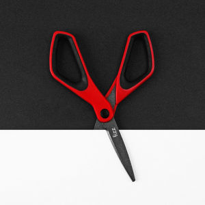 [Buy 2 or more get pen] Guangbo Fizz Household Stainless Steel Scissors Coated With Fluorine Anti-adhesive Students Cute Childrens Colorful Safety Portable Small Scissors Non-slip Office With Art Knife