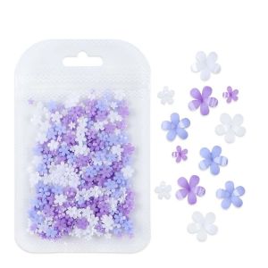 YOCKY Manicure Accessories Flower Nail Decorations DIY Nail Art Pentapetal Flower Flower Nail Accessories Sweet Purple Flower Nail Rhinestones Nail Salon