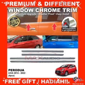 Window Chrome Trim PERODUA AXIA 2014 - 2022 (4pcs) Car Door Seal Moulding Line Lining Sticker Strip