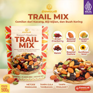 Trail Mix 500gr | Cemilan Sehat - Almond mede Kismis Kranberi Biji labu Biji Bunga Matahari | Cemilan Kacang & Biji-Bijian