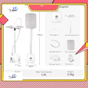 2 in 1 Garment Steamer丨2000W丨Ironing Board丨Rotatable Handheld GTJH014