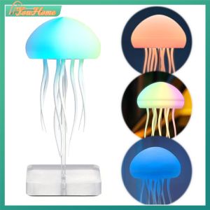 Gradient Jellyfish LED Fairy Lights with Base Cute Jellyfish Desk Lamp for Bedroom and Living Room Decor