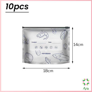 Ayla ถุงฟอยล์อลูมิเนียม 10 ชิ้น/แพ็ค ถุงเก็บอาหารสด นำกลับมาใช้ใหม่ได้ ถุงเก็บของเป็นซิปล๊อคปิดสนิท Food storage bag