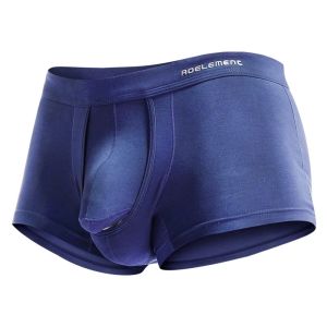 Breathable Underwear Men Solid Color Separation U-Convex Pouch Design Mid-Waist Mens Plus Size Boxers
