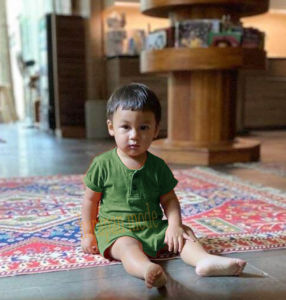 Setelan Kaos Kiano Anak laki-laki dan perempuan motif polos Kancing di dadabaju anak Model Arsy