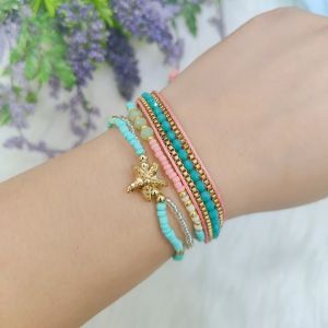 [Ready Stock SG] Beach of Paradise Stacked Bracelets | Handmade Stacked Bracelets | Colorful Boho Trendy Bracelets