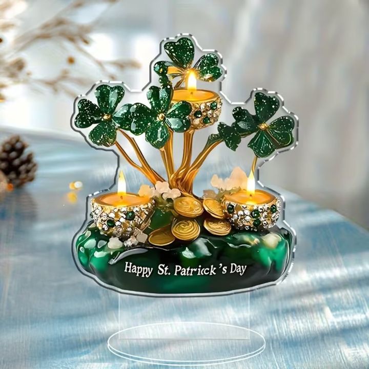 Bluethy%20St%20Patrick%20Day%20Centerpiece%20Tabletop%20Festival%20Decoration%20St%20Patrick's%20Day%20Acrylic%20Table%20Sign%202d%20Irish%20Shamrock%20Leprechaun%20Ornament%20for%20Home%20Office%20Desk%20Shelf%20Decor%20Festive%20Indoor%20Decoration%20Gift%20-%20Image%205