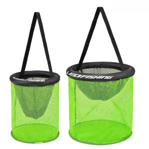 MUQZI Durable Mesh Floating Fish Basket Drawstring Closure Bait Container Live Fish Net Multi-purpose 25/35cm Fishing Bait Basket Shrimp Keeper