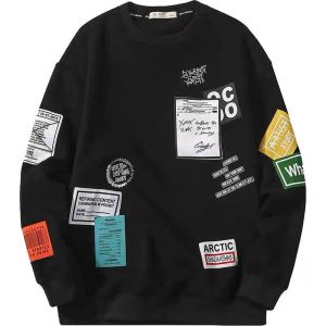 เสื้อฮู้ดผ้าฝ้ายแขนยาวสไตล์เกาหลี ดีไซน์พิมพ์กราฟิก แฟชั่นเกาหลี สำหรับผู้ชาย/ผู้หญิง คอกลม สีสันสดใส พร้อมเก็บเงินปลายทาง