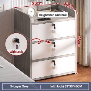 Bedside Table Nordic Style Drawers Night Stand Storage Cabinet for Bedroom Home Wooden Furniture Decoration