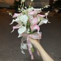 Hoa Cưới Cầm Tay Cô Dâu Hoa Vải Xốp HOA RUM CALLA LILY Trắng Hồng Giangpkc Phụ Kiện Cưới Giang. 
