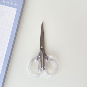 ONNI Transparent Scissors Stainless Steel Cute Cutting Scissors Student Stationery School Office Supplies Gunting