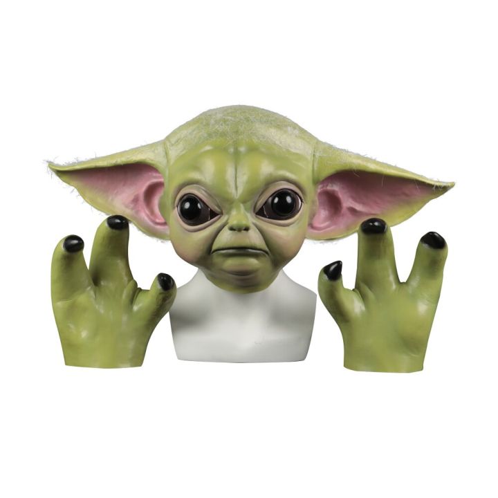 Disney Cosplay Baby Yoda Mask Gloves Halloween Latex Masks Fancy Dress