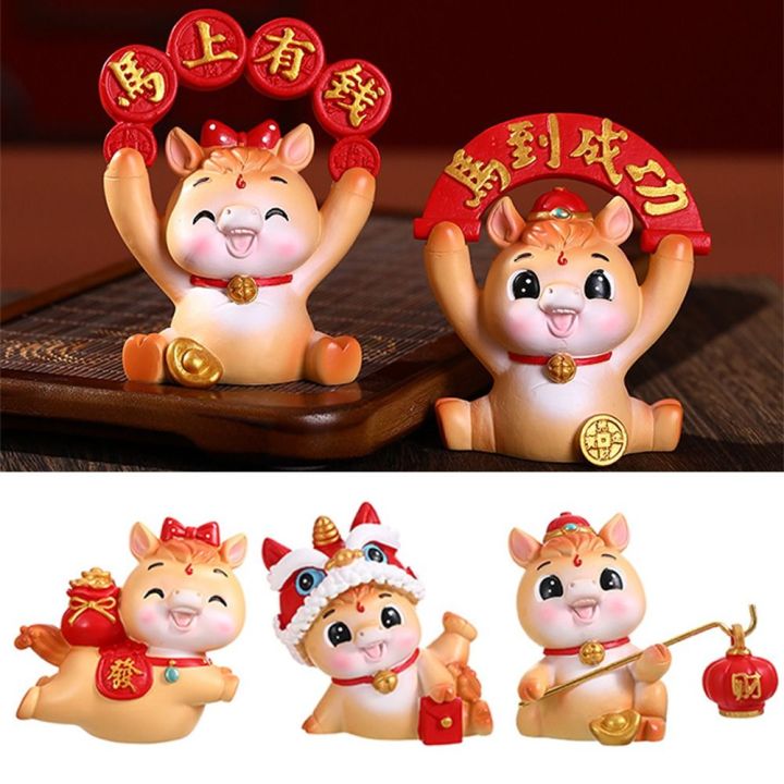 SHIRUI Năm ngựa 2026 Đồ trang trí linh vật ngựa Thu nhỏ Đồ trang trí ...