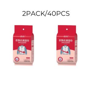 20Pcs Clothing Stain Cleaning Wipes - Portable Individually Packed for Instant Stain Removal