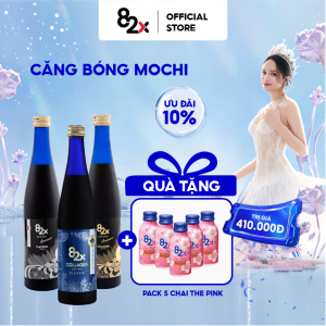 Combo 3 Chai Nước Uống Collagen 82X: COLLAGEN CLASSIC + COLLAGEN SAKURA + PLACENTA SAKURA  (500ml/Chai)