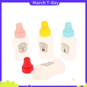 March 4Pcs set Mini Sauce Bottle Ketchup Honey Salad Containers Bottles Portable Sauce Jars Storage Lunch Box Dressing Dispensers