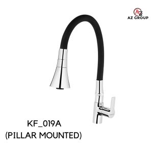 [AZGROUP] Double Kitchen Faucet Flexible Hose Pillar and Wall Mounted