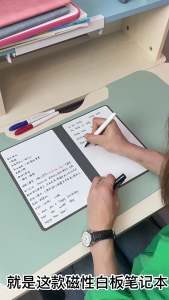 Small Desk Magnetic Whiteboard Notebook Double Side Writing Board with Erasable Marker for School Office Meeting Noting