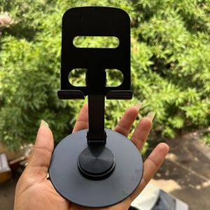 Phone Desk Holder Foldable Metal Adjustable Height Tablet Stant 360 Degrees Rotatable