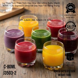 Bộ 6 Ly Thủy Tinh Đa Giác 45ml – Ly Espresso Ly Decor Cổ Điển