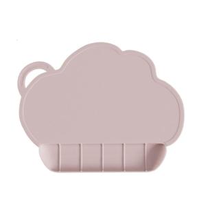 Kids Placemats Baby Feeding Plate with Catching Pocket Silicone Cloud Shape Tablemats Dinner Placemat for Toddlers