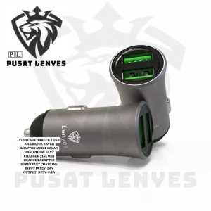 V136 CAR CHARGER 2 USB 2.4A BATOK SAVER ADAPTOR MOBIL CASAN HANDPHONE FAST CHARGER 2IN1 USB CHARGER.