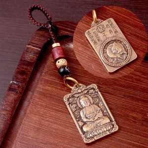 已开光 招财 黄铜12生肖守护神本命佛普贤文殊菩萨吊坠本命年护身符钥匙扣挂件 高档汽车ins礼物 New Men and Women Manjusri Lovely Keychain Pendant 12 Zodiac High-grade Car Instagram Gift