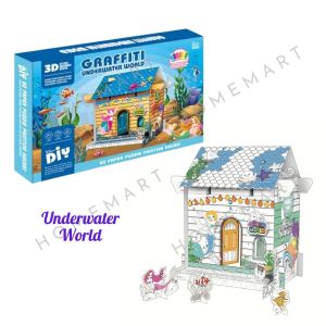 3D DIY Craft Doodle House Painting Cardboard Graffiti Creative Coloring for Kids & Children