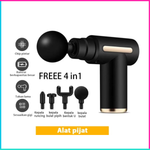 COD Cepat Alat Terapi Otot / Alat Relaksasi Otot Pundak Punggung Tangan Fasia Muscle Massager Gun - BLACK
