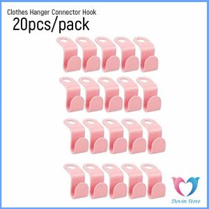 D.S. ตะขอเก็บเสื้อผ้า 20 ชิ้น/แพ็ค ประหยัดพื้นที่ เพิ่มพื้นที่แขวนเสื้อในตู้เสื้อผ้า Clothes Hanger Connector Hook