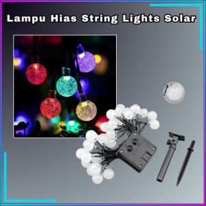COD MUFAVA Lampu Hias String Lights Solar Panel 50 LED 7M - S32 / lampu hias bola natal dekorasi LED string tenaga surya solar estetic kelap-kelip outdoor waterproof anti air taman pohon natal cafe di luar ruangan RGB rekomendasi party terbaik tren viral