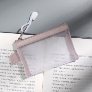 COPOTIYA กระเป๋าใส่บัตร ถุงซิปตาข่าย เปลี่ยนถุงเก็บของ กระเป๋าเครื่องสำอาง กระเป๋าเหรียญไนลอนโปร่งใส ลำลองแบบสบายๆ ถุงเก็บผ้าอนามัย ถุงตาข่ายใส สำหรับผู้หญิง