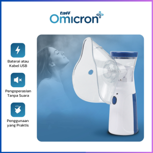 MEGA TaffOmicron Alat Terapi uap Pernapasan Inhaler Nebulizer 2 Power Supply sesak napas anak dewasa