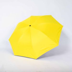 Payung lipat 3 polos hitam dan kuning dan Oren / lapis hitam / anti UV / GRC - A303