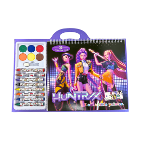 Coloring Book Gift Set with Watercolor and Crayons Kpop Demon Hunters Kids Birthday Gift