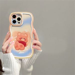 (Lokal Ready) Xinyu Casing hp OPPO A17 A17k OPPO A16 A16s A54s A16K A16e A57 4G A77s A15 A15S A12 A5S A54 A7 A95 A3S A11k A53 A33 A31 2020 A52 A92 F9 A9 2020 Penutup Casing Ponsel TPU Tepi Gelombang Doodle kelinci beruang lucu Case