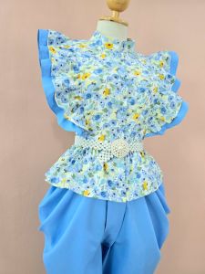 ชุดไทยคอลเลคชั่นสงกรานต์ เสื้อลายดอก+โจงกระเบนสีชุดเซ็ทมี 3 สี J052