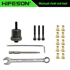 HIFESON Hand Rivet Nut Tool Head with 10PCS Nuts Simple Rivet Nut Installation Manual Riveter Nut Tool Accessory for Nuts M3 M4 M5 M6 M8 Screw Nuts Supplies