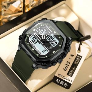 Outdoor sports POEDAGAR electronic watches for men women waterproof silicon strap multifunctional chronograph alarm clock calendar luminous watch for students