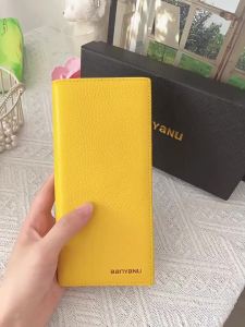 2025BaYanNu Ladies Genuine Leather Wallet Yellow Long Super Thin Handmade Wealth Attracting Money Clip Business OL Style Youth Fashion09/08