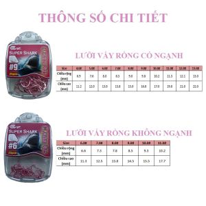 Lưỡi câu cá  vẩy rồng Super Shark Hồng Long không có ngạnh MC Fishing cao cấp