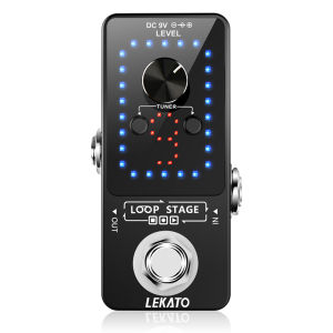 LEKATO Looper Guitar Effect Pedal Guitar Loop Pedal 9 Loops 40 Minutes Record Time Unlimited Overdubs Tuner Pedal for Electric Guitar Bass