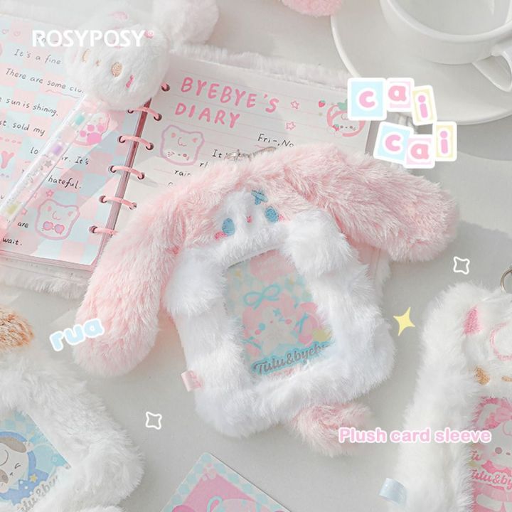 UNWAR Có móc khóa Hộp đựng ảnh Kpop vải nhung lông hình chó mèo Mềm Dễ ...