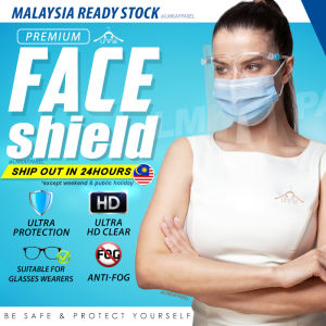 ULTRA HD CLEAR Premium Protective Full Face Shield with glasses frame Topeng Muka@LMK Apparel (Ship out in 24hours)