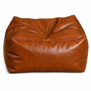 DOOUR Fillable Fillable Storage Ottoman Cover PU Leather Waterproof Pouf Cover  Claw Resistant Footstool Cover Clothing Storage