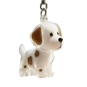 Pet Memorial Charm Plastic Keepsakes Container Preserves Furs Dog Figurine Hair Collector Keychain Gift For Pet Owners