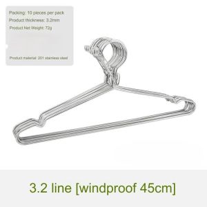 Windproof Stainless Steel Clothes Hanger Heavy Duty Anti‑Fall Hook Metal Hanger for Outdoor Indoor Clothe Drying Thicken