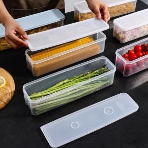 Hộp nhựa đựng thực phẩmhộp nhựa dài bảo quản rau củ quả tủ lạnh có nắp giữ thực phẩm luôn tươi mới Vuadienmay